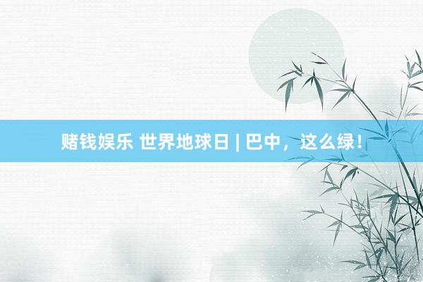 赌钱娱乐 世界地球日 | 巴中，这么绿！