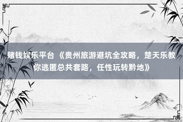 赌钱娱乐平台 《贵州旅游避坑全攻略，楚天乐教你逃匿总共套路，任性玩转黔地》