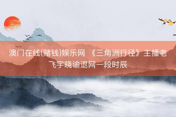 澳门在线(赌钱)娱乐网 《三角洲行径》主播老飞宇晓谕退网一段时辰